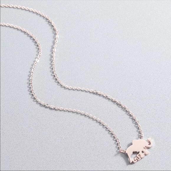 Stainless Steel Mama + Baby Elephant Necklace - Picture 4 of 5